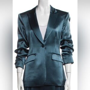 Cinq a Sept satin blazer, with tags never worn, teal size 6